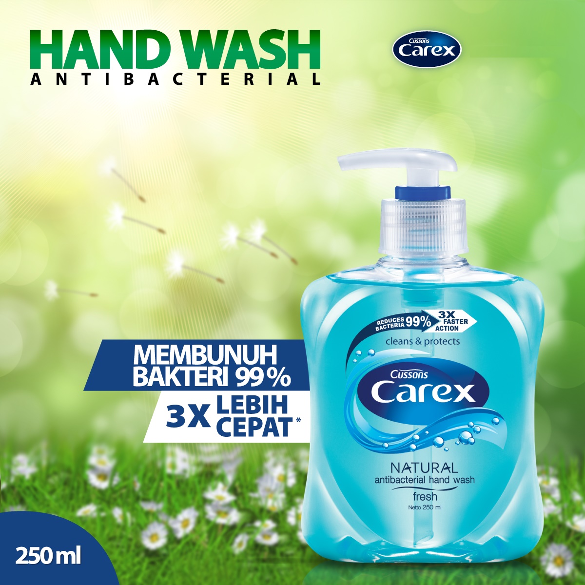 Jual Murah Cussons Carex Natural Hand Wash Pump Sabun Cuci Tangan 250ml Fresh Popok Di Jakarta